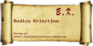 Bodics Krisztina névjegykártya